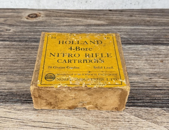 Holland 4 Bore Nitro Rifle Cartridges Shell Box