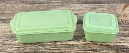 Fire King Jadeite Philbe Refrigerator Dishes
