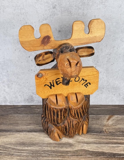 Montana Made Chainsaw Moose Welcome Sign