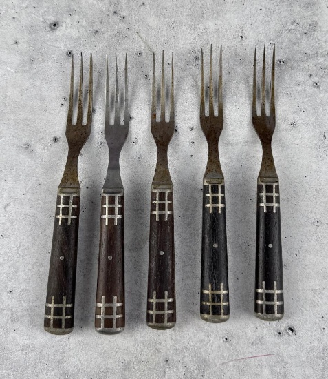 Civil War Pewter Inlaid Dinner Forks