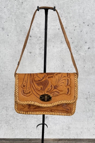 Vintage Tooled Leather Cowgirl Purse