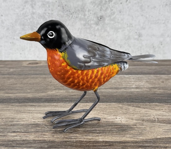 Decorative Tin Metal Garden Robin