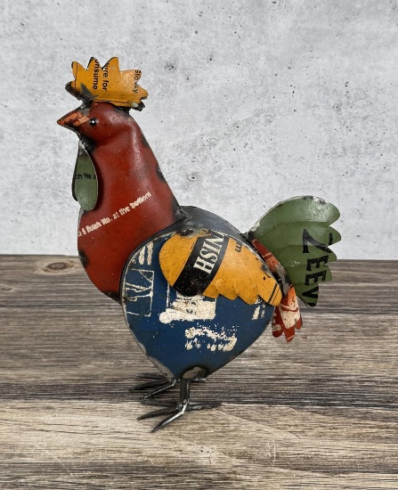 Decorative Tin Metal Garden Rooster