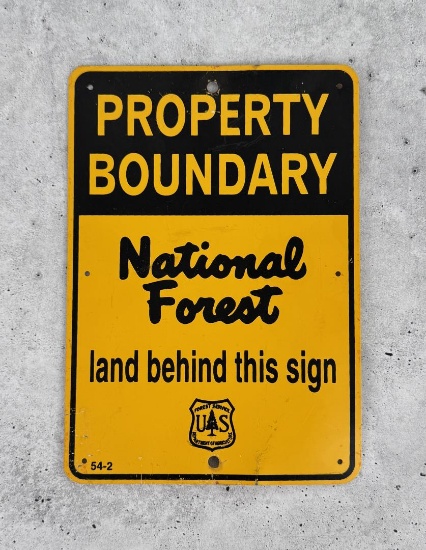 USFS US Forest Service Property Boundary Sign