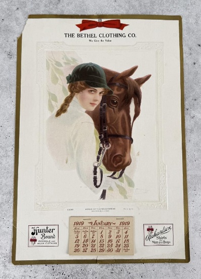 1919 Bethel Clothing Co. Calendar