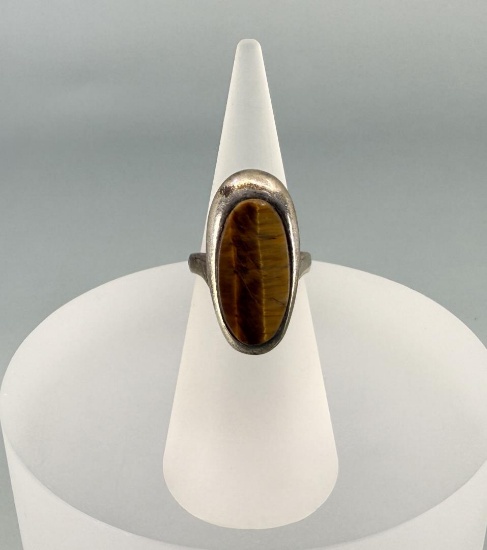 Sterling Silver Tigers Eye Ring