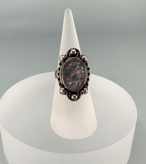 Taxco Mexico Sterling Silver Abalone Ring