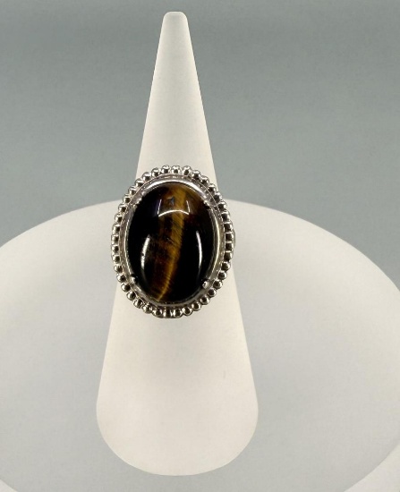 Sterling Tigers Eye Ring