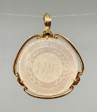 14K Gold Victorian Mother of Pearl Pendant
