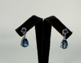 Sterling Silver London Blue Topaz Earrings