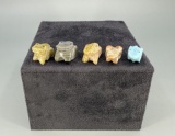 Zuni Carved Stone Frog Fetishes