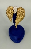 Panetta Rhinestone Costume Jewelry Wings Brooch
