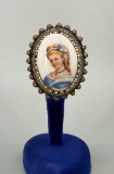 Limoges France Painted Porcelain Brooch