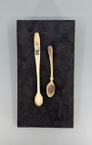 Alaskan Inuit Eskimo Carved Scrimshaw Spoons