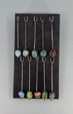 Sterling Silver Gemstone Cocktail Olive Picks