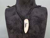 Alaskan Eskimo Inuit Scrimshaw Puffin Necklace