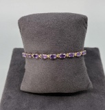 14k Gold Amethyst Tennis Bracelet