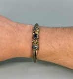 Sterling Silver Multi Stone Bangle Bracelet