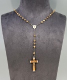 Vintage Terra Santa Wood Rosary