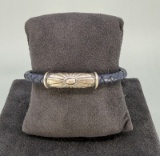 Waldeck Johnson Navajo Sterling & Leather Bracelet