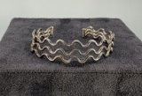 Sterling Silver 3 Row Wave Bracelet