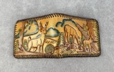Vintage Tooled Leather Cowboy Wallet