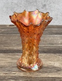 Fenton April Showers Carnival Glass Swung Vase
