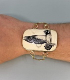 18k Gold Sterling Silver Alaskan Osprey Bracelet