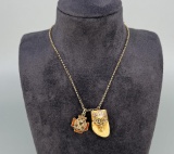 14k Gold Elks Eagles Fraternal Necklace