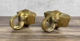 Antique Brass Saloon Fort Arm Rail Brackets