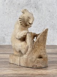 Russian Wood Carved Bear Pen Stand