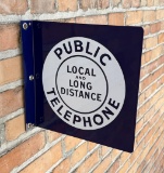 Porcelain Public Telephone Flange Sign