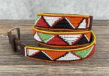Western Beaded Leather Belt