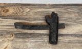 Cowboy Tooled Leather Holster Gun Belt Pistol Rig