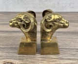 Brass Ram Head Bookends