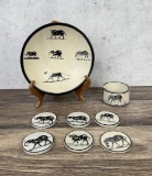 African Soapstone Bowl and Coaster Set