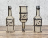 Frosted Silver Overlay Saloon Back Bar Bottles
