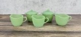 Fire King Jadeite Jane Ray Creamer and Sugar