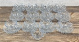Anchor Hocking Blue Bubble Glass Cups Saucers