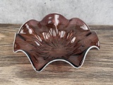 Fenton Glass Amethyst Purple Silvercrest Bowl
