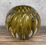 Murano Art Glass Ribbed Vase