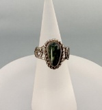 Navajo Sterling Silver Green Jade Ring
