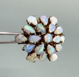 10K Gold Opal Cluster Cocktail Ring