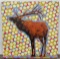 Les Thomas Elk Oil on Board Painting
