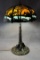 Chicago Mosaic Tree Trunk Slag Glass Table Lamp