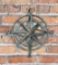 Rustic Cast Iron Nautical Compass Wall Sculpture