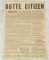 Butte Citizen Montana Labor Strike Broadside
