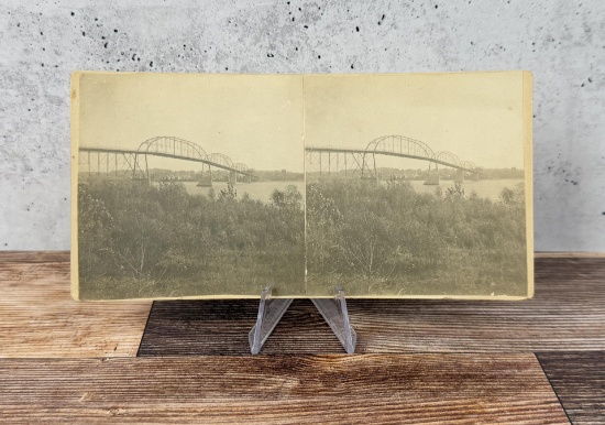 Clinton Iowa Lyons Bridge Stereoview