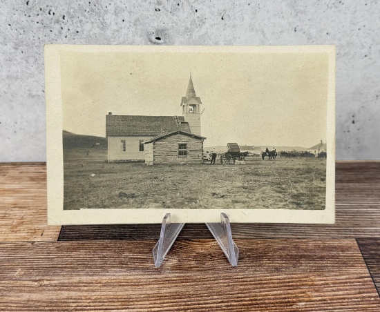 Indian Mission Fort Yates RPPC Postcard