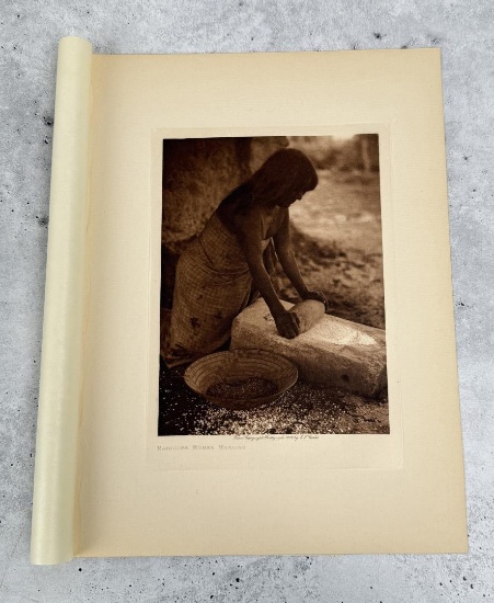 Edward Curtis Photogravure Maricopa Mealing